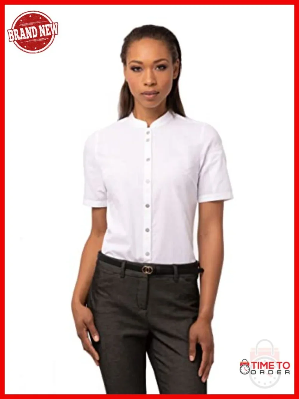 Short Sleeve Seersucker Button Down Shirt with Pocket